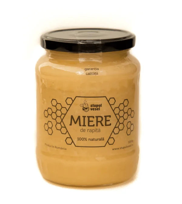 Miere de rapiță cu salcâm Stupul Vesel, borcan de 1 kg