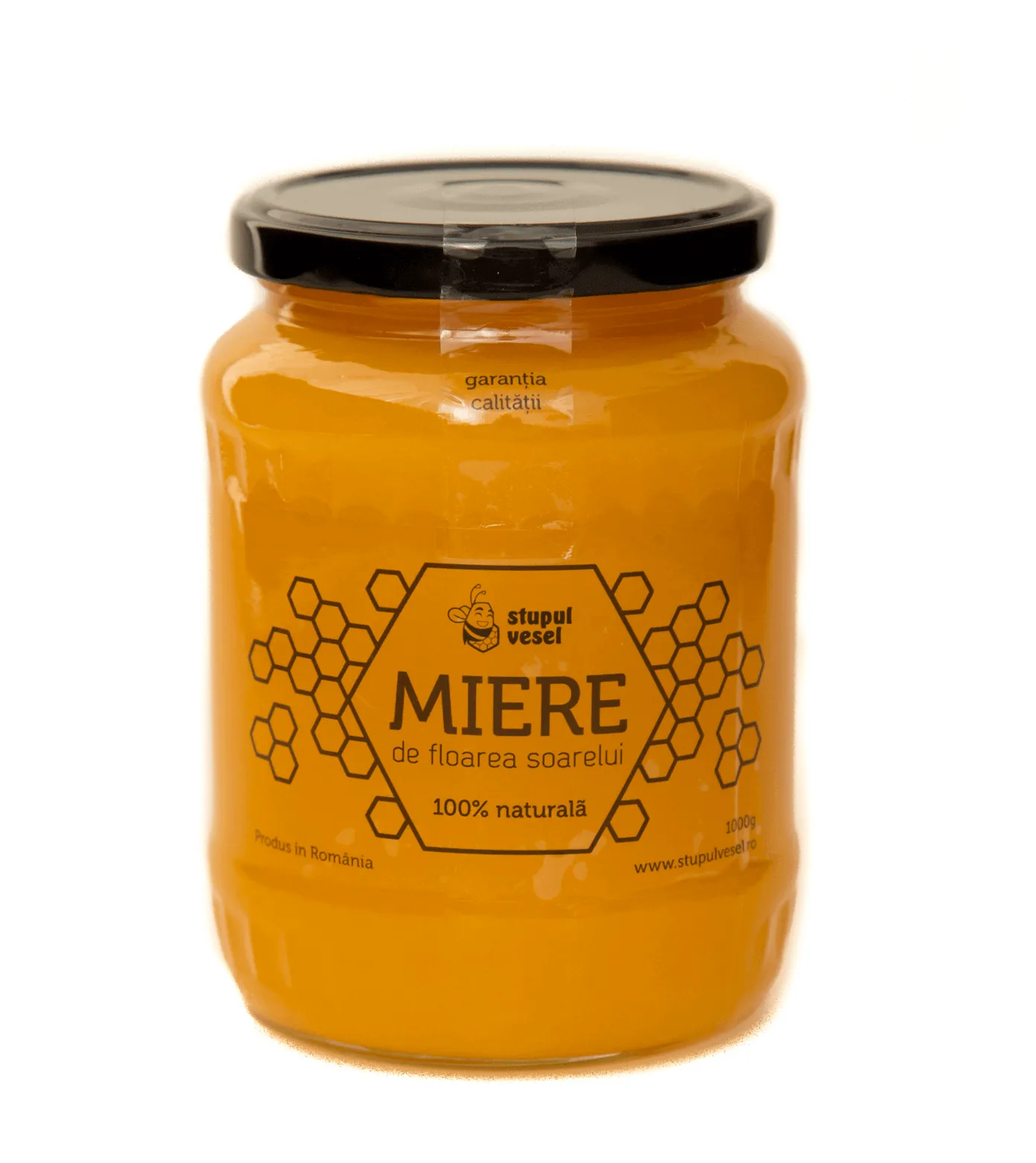 Borcan de 1 kg cu miere de floarea-soarelui Stupul Vesel